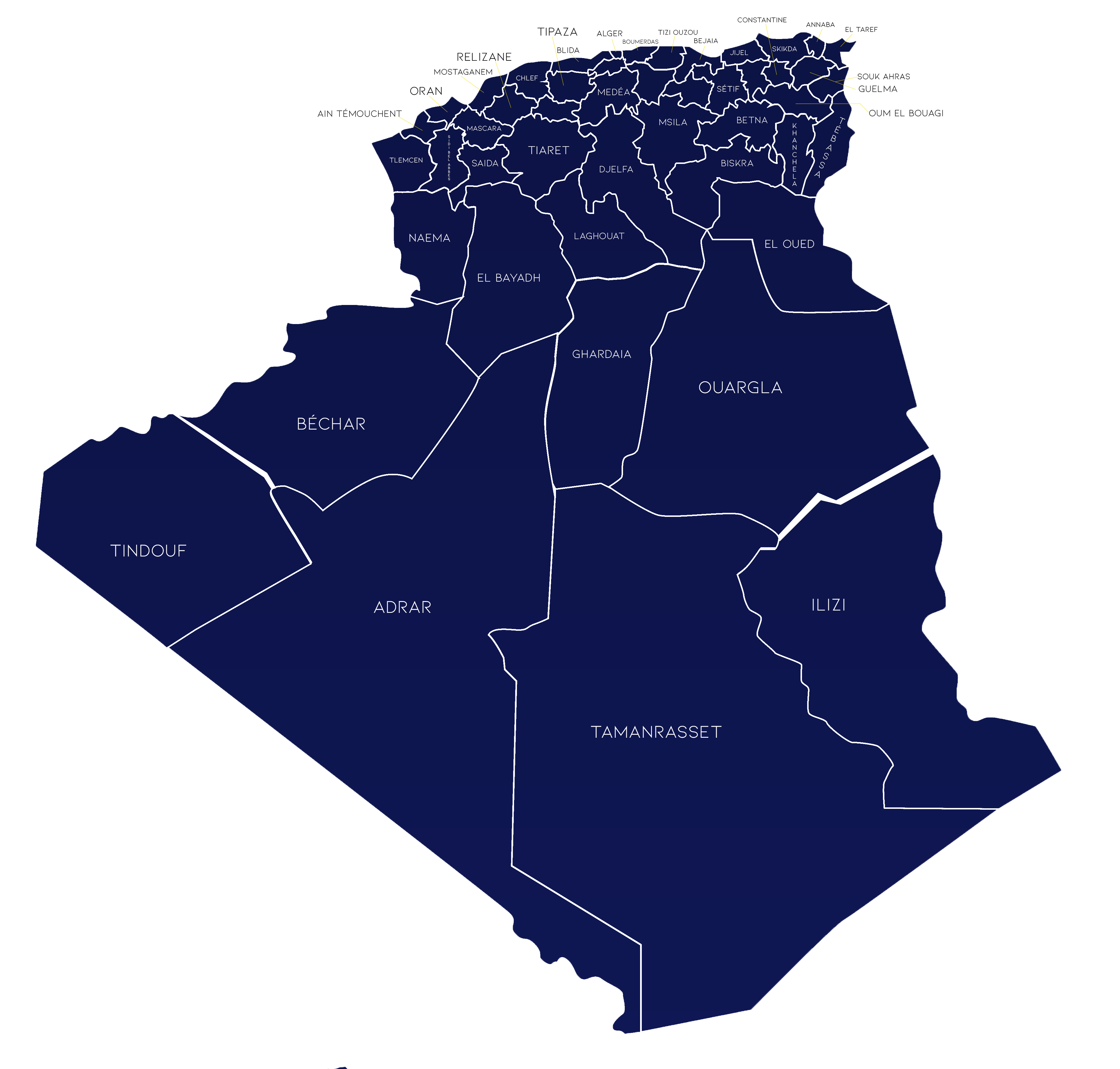Map of algeria